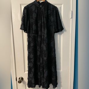 Zara Navy Textured dress